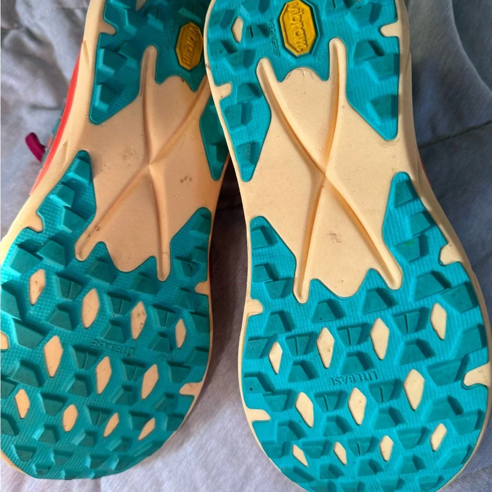 Hoka Orange and Teal Athletic Shoes - Picture 4 of 5